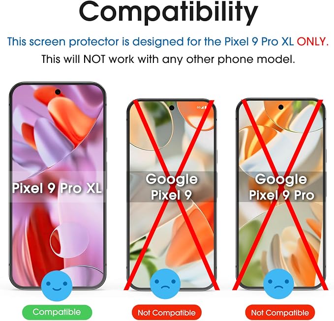 amFilm OneTouch for Google Pixel 9 Pro XL Screen Protector Tempered Glass | 30s Auto-Alignment, Bubble Free, Scratch & Drop Protection, HD Clear, 2 Pack (Pixel 9 XL-6.8") - Image 2