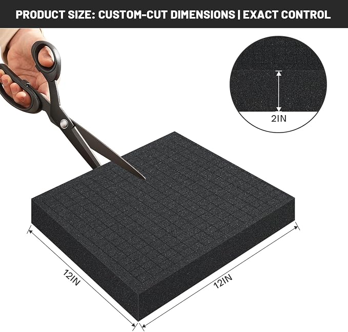 4 PCS 12x12x2 Inch Pick and Pluck Foam Inserts for Cases - Professional-Grade Tool, Game Box & Drawer Organizer - Image 2