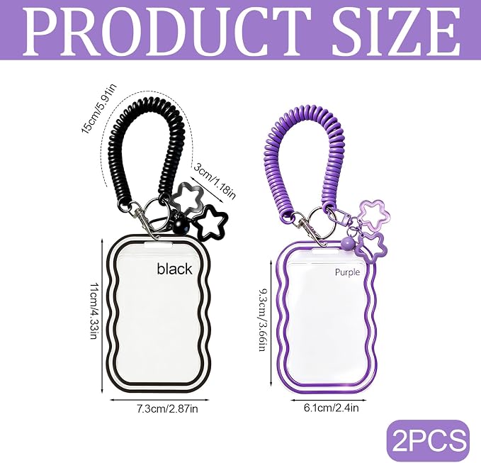 2 Pack Cute Photocard Holder Keychain,Kpop Photo Card Holder | Creative Photo Protector Keychain Accessories for Bus Card, Daily Display & Travel Decorations Gifts - Image 2