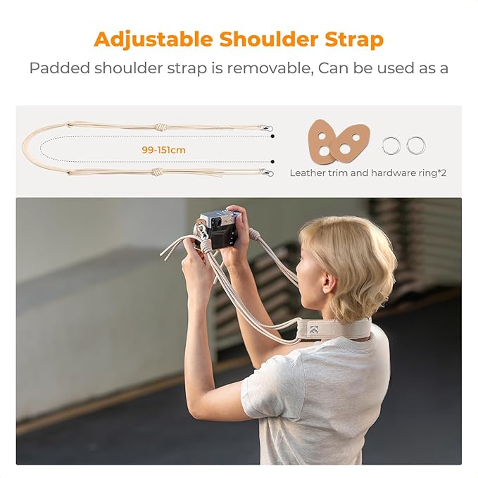 K&F CONCEPT Camera Sling Bag Small Compact Case | Cute Soft Camera Pouch, Handbag, for Urban Street Photography, BS05 - Image 5