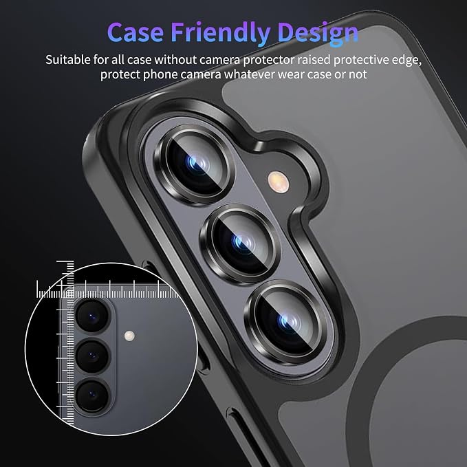 Camera Lens Protector for Samsung Galaxy S26 Plus/S26+,1 Pack | Tempered Metal Glass Camera Cover Film,HD Clear,Anti-Scratch Lens Screen Protector Film,Case Friendly,Black Titanium - Image 7