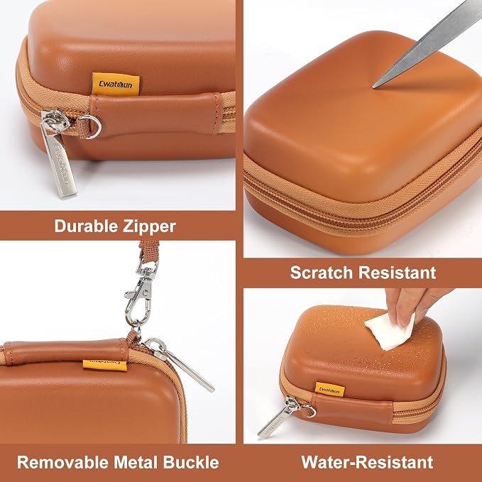 Cwatcun Digital Camera Case, Compact Protective Pouch for Kodak/Canon/Sony | Fits cameras up to 4.9"x3.5"x2.2". 900Dscratch-resistant, water-repellent, 3-layer shockproof sponge, detachable wristband. - Image 7