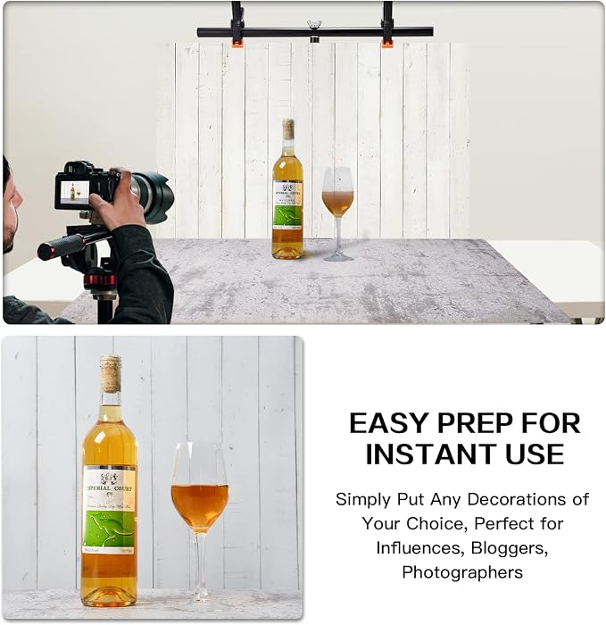 8PCS Flat Lay Backdrop Paper with T-Stand, 22x34 Inch Double Sided Wooden Marble Photography Backgrounds Paper, 8 Packs 16 Pattern Photo Props Rolls for Food Product Tabletop Blog Pictures - Image 6