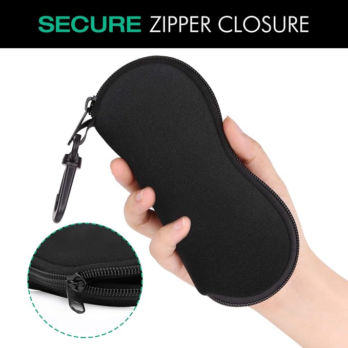 MoKo Sunglasses Soft Case Ultra Light Neoprene Zipper Eyeglass Case for Men Women - Image 5