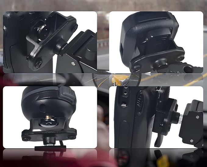 HYS HT &Microphone Clamp Mount Holder - Quick Release for CB Radio, Marine Radio, Walkie Talkie, Police Scanner (BC125AT SR30C BCD325P2 SDS100) , Speaker Mic | w/ Belt Clip & Knob - Image 2