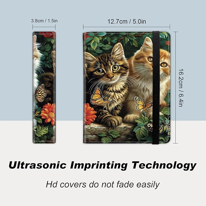 Small Photo Album 4x6 60 Pockets 120 Photos - Adventure Book Baby Photo Albums Photo Books for 4X6 Pictures Memory Book with Black Elastic Band for Photo Storage, Cat Family Flower Butterflies - Image 2