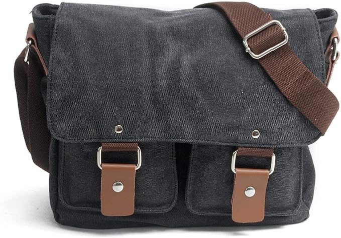Waterproof Camera bag/Case, Vintage Canvase Leather Trim DSLR SLR Camera Shoulder Messenger Sling bag for for Nikon, Canon, Sony, Pentax, Olympus Panasonic, Samsung & Many More by Pleasepurchaseimmediately