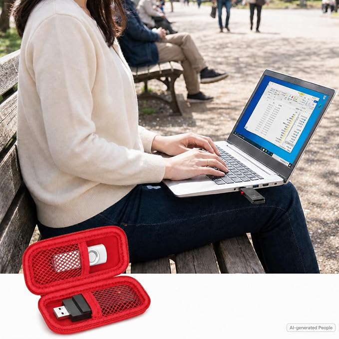 USB Flash Drive Case for SanDisk for Samsung, for SD/SDXC/SDHC Memory Cards | for Buffalo External 1.0TB Portable SSD, Mini Electronic Accessories Organizer, Office/Travel Use, Thumb Drive Bag Only - Image 9