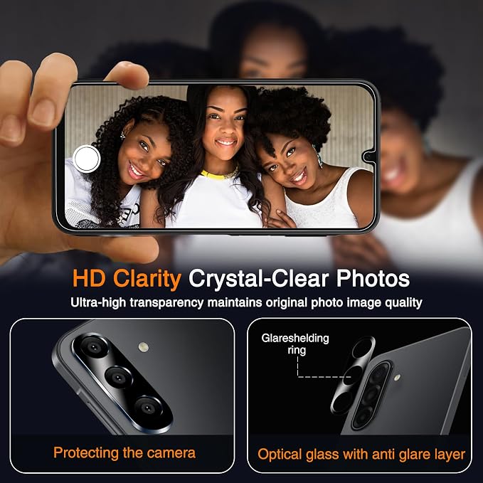 Wiaocit Tempered Glass Screen Protector for Samsung Galaxy A17 5G | 3+3 Pack, 9H Hardness, Camera Lens Protector, Installation Frame, Bubble Free, Case Friendly - Image 6