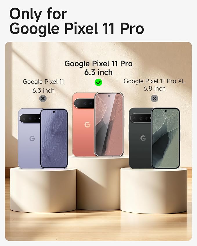 SMARTDEVIL 3 Pack Tempered Glass for Google Pixel 11 Pro Screen Protector | HD Clear, Fingerprint Unlock, Military-Grade Shatterproof Protection, Anti-Shatter, Bubble-Free, Case Friendly, Easy Install - Image 10