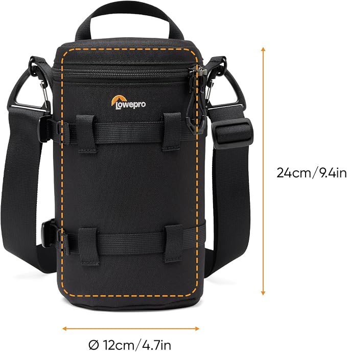 Lowepro ProTactic LCS 12 x 24 III Camera Lens Case, Camera Lens Pouch Bag, fits70-200mm F/2.8 (with hood), for DSLR,Mirrorless Cameras, Vol-2.5L Dim:9.45x4.72x4.72in, Camera Bag for Photographer/Video - Image 2