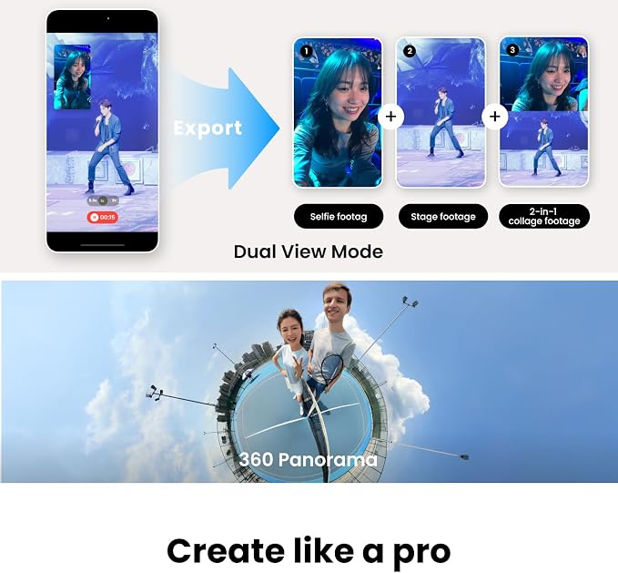 Insta360 Flow 2 Pro Phone Gimbal Stabilizer for iPhone & Android, AI Phone Gimbal, Phone Stabilizer for Travel & Vlogs, Phone Stabilizer for Videos, YouTube, TikTok - Ultimate Creator Bundle Grey - Image 6