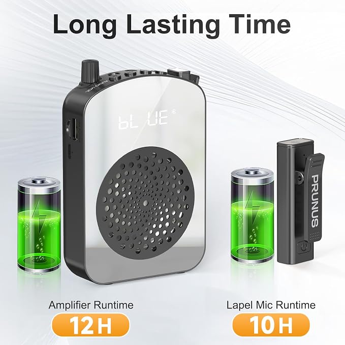 PRUNUS A10 Voice Amplifier Wireless with Lavalier Microphone | Charging &Storage,Portable Voice Amplifier with Laple Mic Speaker,Mini Voice Amplifier for Classroom,Speech,Training Outdoor - Image 5