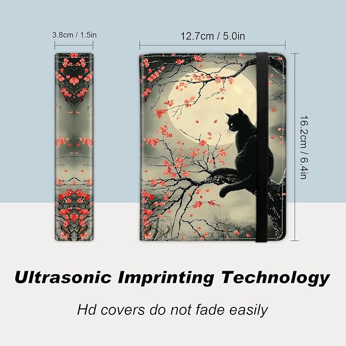 DEGDFSGR Small Photo Album 4x6 60 Pockets 120 Photos - Adventure Book Baby Photo Albums Photo Books for 4X6 Pictures Memory Book with Black Elastic Band for Photo Storage, A Black Cat - Image 2