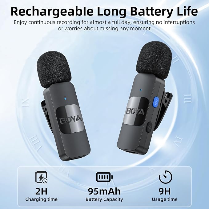 BOYA Wireless Lavalier Microphone for Android USB C Smartphone Tablet External Noise Canceling Mini Lapel Type C Microphone for iPhone 15 Clip-On Mic for Video Recording Podcast YouTube Live Streaming - Image 2