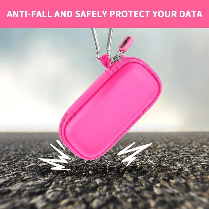 USB Flash Drive Case, SD Card/Thumb Drive/Memory Cards Holder, Bag Only | SDXC/SDHC Storage, Electronic Accessories Organizer for SanDisk / for Samsung, for Students/IT/Office/School/Travel, RoseRed - Image 6