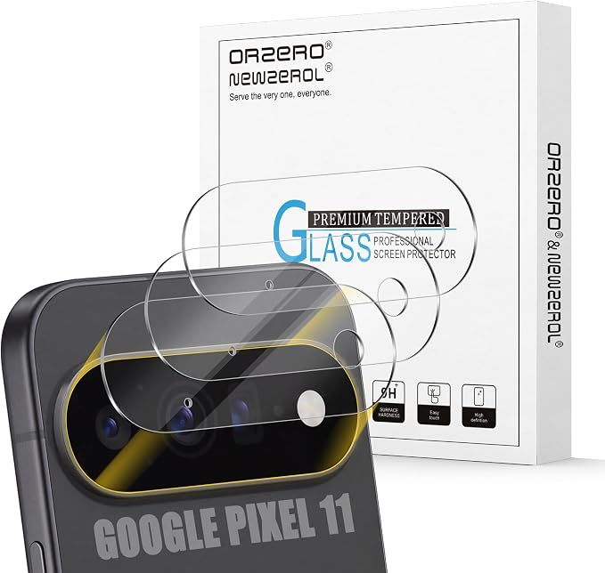 Orzero (3 Pack Camera Lens Protector Compatible for Google Pixel 11 (Not for Pro/XL Model), Protector de Cámera Case Friendly Tempered Glass 9H High Definition Microphone Cutout Anti-Scratch by JumpIntoOrzeroLet%E2%80%99sExploreLikeNeverBefore