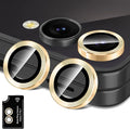 for Samsung Galaxy Z Flip 7 Camera Lens Protector, Individual Metal Ring Tempered Glass Lens Cover, [Strong Adsorption] Scratch Resistant Ultra-Thin HD Clear Lens Cover, 1 Set-Gold by Btscase