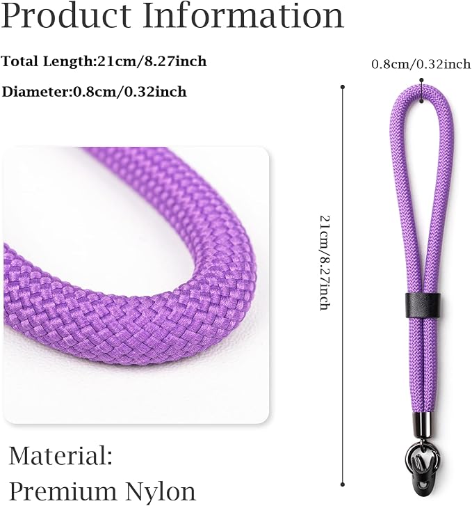 VOVMOEYA Camera Wrist Strap Rope,Camera Hand Strap Compatible with Fujifilm Nikon Sony DSLR Camera - Purple - Image 2