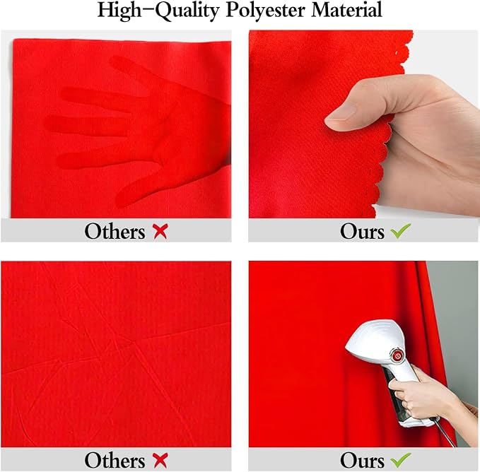Red Photography Backdrop for Photoshoot, Fabric 10x10ft | Polyester Studio Photo Backgrounds, Non Reflective, Easy to Hang, for Portrait Shoot, Product, Party Decor, Video Creation - Image 6