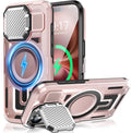 Camera Stand Case for iPhone 16 Plus, [Compatible with Mag Safe] [Lens Cover] 2024 Version Military Grade Protective Soft Case for iPhone 16 Plus 6.7 inch Men Women,Pink by WASTROYAL