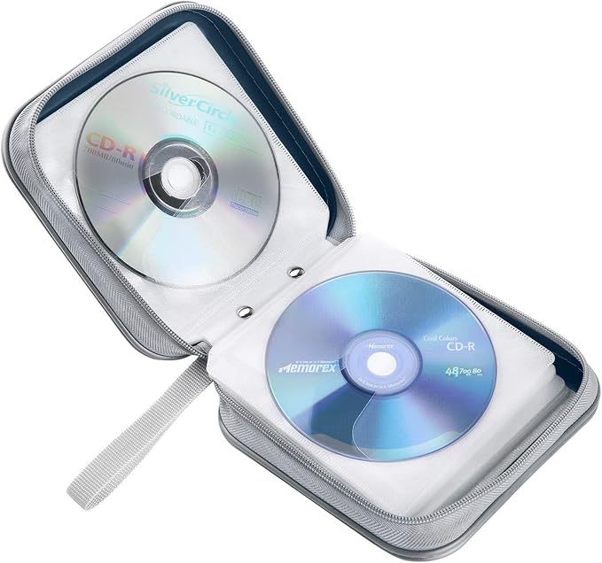 Siveit CD/DVD Cases 40 Capacity Disc Storage Binder for Car(Dark Blue) | Holders Wallet Hard Plastic CD/DVD Case for Car Home Office Travel - Image 5