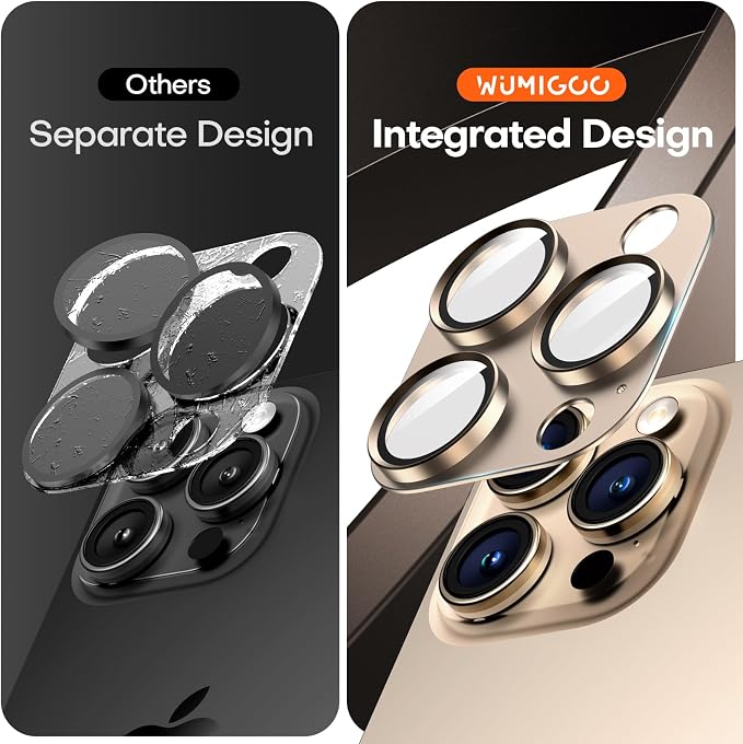 Camera Lens Protector for iPhone 16/15/14 Pro Max & 16/15/14 Pro | Desert Titanium, Aluminum Alloy, 9H+ Glass Camera Cover, Nano Reinforced Adhesive, Anti-Drop, Anti-Scratch, Case Friendly - Image 2