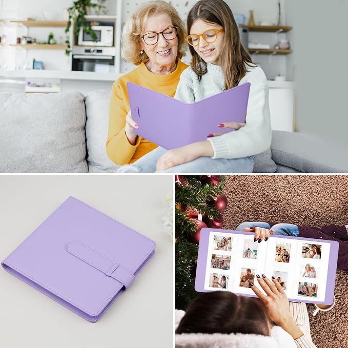 Veicevol 360 Pockets Photo Album for Polaroid 2x3" & Instax Mini, Purple | Large Capacity, Designed for Fujifilm Instax Mini and Polaroid 2x3 Photos, To Store Pictures Or Trading Collection Cards - Image 8