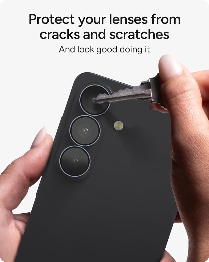 ZAGG Glass Elite Samsung Galaxy S26 Camera Lens Protector - Blue, Anti-Reflective, 5X Stronger Impact & Scratch Resistant Aluminosilicate Glass - Easy Installation, Smudge-Free Surface - Image 6
