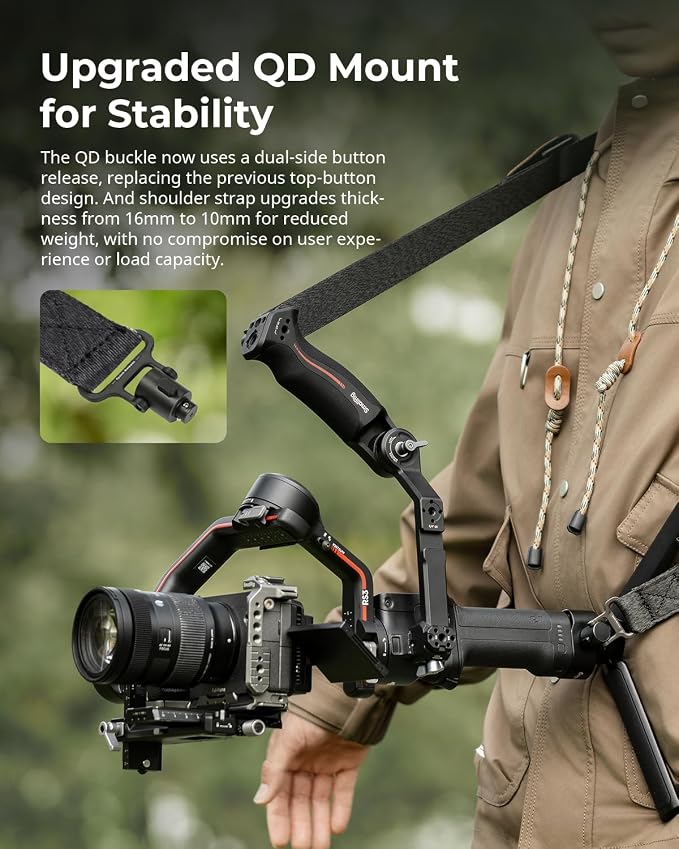 SmallRig Weight-Reducing Shoulder Strap Compatible with Sling Handle for DJI, Gimbal Belt with Upgraded QD Buckles for RS 4 / RS 4 Pro/RS 4 Mini/RS 3 / RS 3 Pro/RS 3 Mini/RS 2 - Black - Image 5