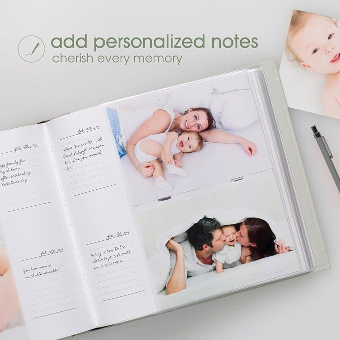 Pearhead Baby Photo Album, Holds 200 Pictures, Polka Dots, Gray | Holds 200 4x6" Pictures with Space for Notes, Memory Keepsake Book for New and Expecting Parents, Gender-Neutral, Baby Gift - Image 3