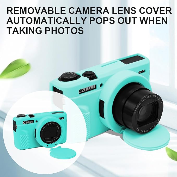 Case with Removable Lens Cover for Canon G7X Mark II/G7XII Camera(Blue) | Soft Silicone Camera Protective Case,Slim Fit,Anti-Scratch,Dustproof,Shockproof,Camera Accessories,For Travel,Daily Use - Image 5