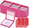 meekoo 30 Pcs Press on Nail Packaging Box with 90 Pcs Adhesive Double Sided Tape Artificial Nail Display Case Storage Container Box Acrylic Packaging Organizer for Home Salon Art (Rose Red) by meekoo