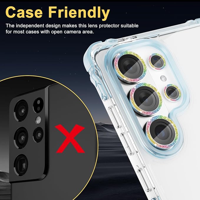 Camera Protector for Samsung Galaxy S26 Ultra, Glitter Colorful | Tempered Glass, Auto-align Tray, Easy Installation, Case Friendly, Anti-Scratch, HD Clear, Ultra Slim - Image 5