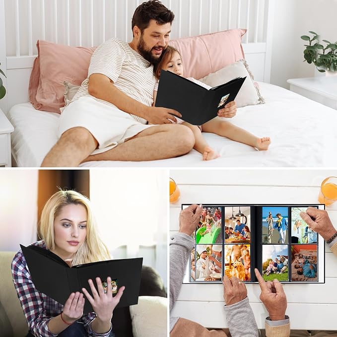 Aevdor 3.5x5 Photo Album, Holds 256 Photos, Linen Cover, Black | Vertical 3.5x5 Clear Pockets, Front Display Window, Baby, Travel, Family & Anniversary Memories - Image 8