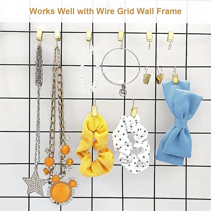 Coideal Small Curtain Clips Gold - 100 Pack Stainless Steel Curtain Hooks for Hanging Party String Lights Indoor, Art Crafts, Christmas Wedding Decoration (Light Gold) - Image 2