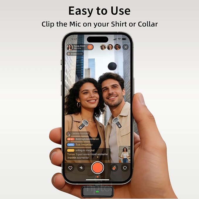 NPTCL Wireless Lavalier Lapel Microphone for iPhone iPad Android Phone | LED Digital Charge Display, Noise Reduction, 24 Hours Charging Case, 70Ft Cordless Recording for Youtube Tiktok Podcast - Image 7