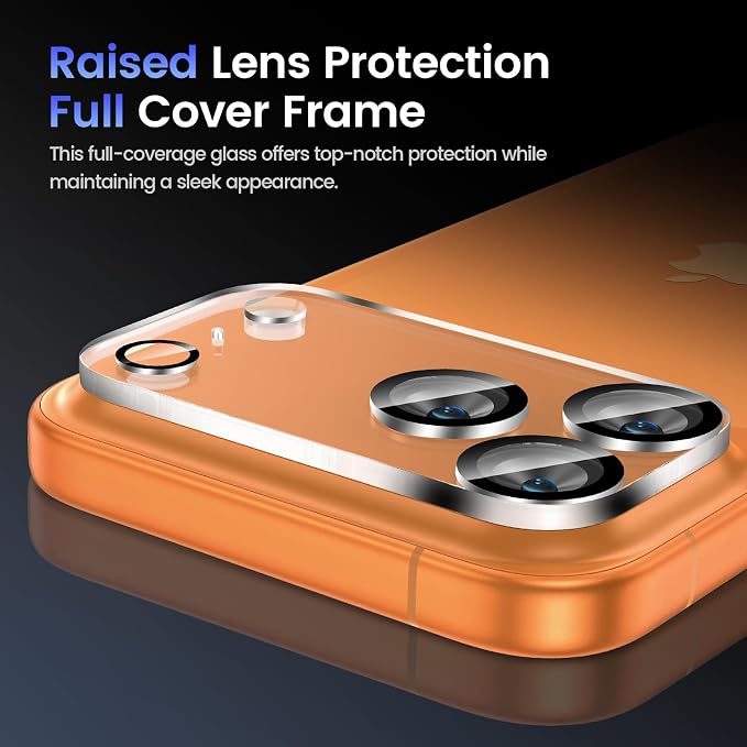 Tensea 3Pcs for iPhone 17 Pro Max Camera Lens Protector | Tempered Glass Film Camera Cover Lens Screen Protector, HD Clear, Full Edge to Edge, Case Friendly for iPhone 17 ProMax 6.9" - Image 6