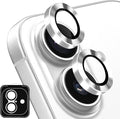 Designed for iPhone 16 and 16 Plus Camera Lens Protector, Metal Lens Cover 9H Tempered Glass Camera Cover Anti Scratch Shockproof Screen Protector by Hsefo