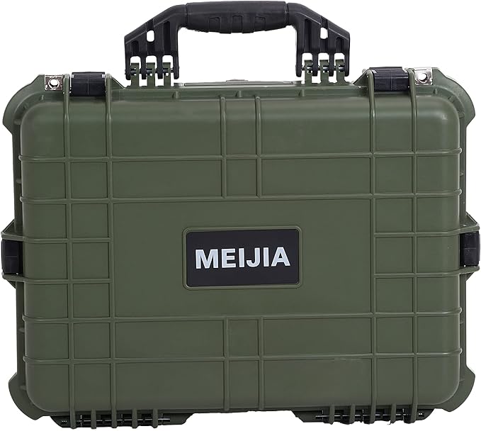 MEIJIA All Weather IP67 Waterproof Hard Camera Case,Hard Protective Case,Hard Case with Customizable Foam,Fit Use of Drones,Camera,Equipments,Pistols(Green,19.78x15.77x7.41inches) - Image 6