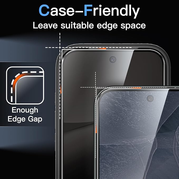 JETech Screen Protector with Lens Protector for Google Pixel 11 Pro | 2+2 Pack, 9H+ Shatterproof Tempered Glass, Easy Installation, Fingerprint Unlock Compatible, High Clarity, Anti-Fingerprint - Image 8