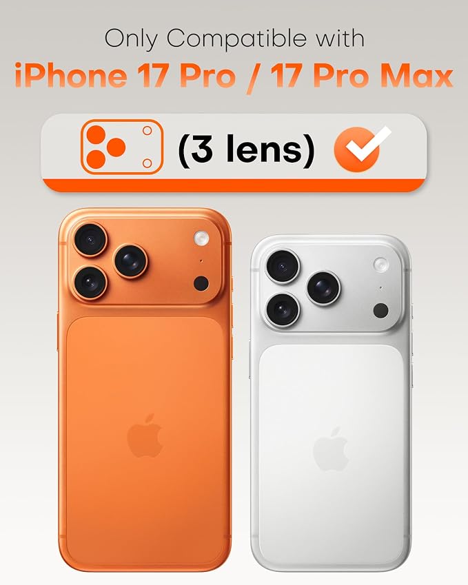 TOCOL Camera Lens Protector for iPhone 17 Pro Max/iPhone 17 Pro Tempered Glass HD Individual Scratch Resistant Camera Cover Accessories Case Friendly 2 Pack（Clear） - Image 3