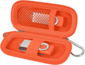 USB Flash Drive Case, SD Card/Thumb Drive/Memory Cards Holder, Bag Only | SDXC/SDHC Storage, Electronic Accessories Organizer for SanDisk / for Samsung, for Students/IT/Office/School/Travel, Orange by ALKOO