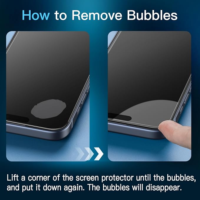 JETech Screen Protector for iPhone 15 Pro Max, 2+2 Pack | with Camera Lens Protector, HD Clear Tempered Glass, Anti-Scratch Protection, Easy Installation Tool - Image 2