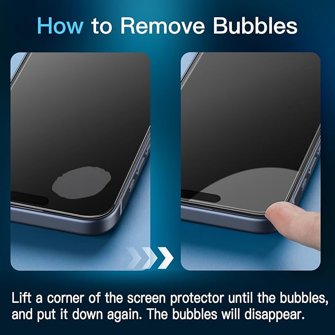 JETech Screen Protector for iPhone 15, 2+2 Pack | with Camera Lens Protector, HD Clear Tempered Glass, Anti-Scratch Protection, Easy Installation Tool - Image 2