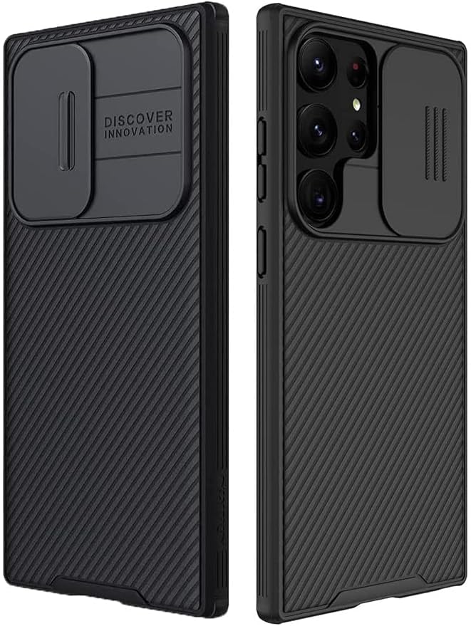 Mangix for Samsung Galaxy S22 Ultra Case with Camera Cover,Slim Fit Thin Polycarbonate Protective Shockproof Cover with Slide Camera Cover, Upgraded Case for Samsung Galaxy S22 Ultra (Black) by Mangix