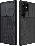 Mangix for Samsung Galaxy S22 Ultra Case with Camera Cover,Slim Fit Thin Polycarbonate Protective Shockproof Cover with Slide Camera Cover, Upgraded Case for Samsung Galaxy S22 Ultra (Black) by Mangix
