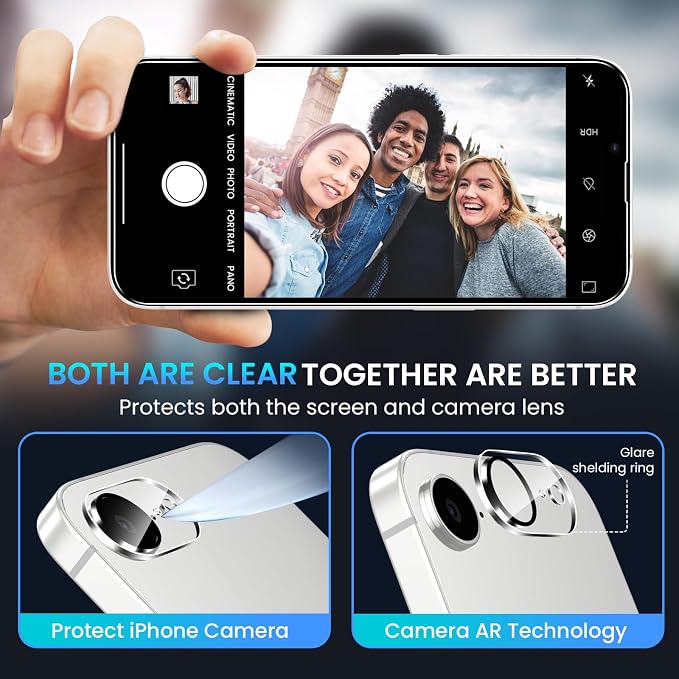Fotbor otbor 3Pack iPhone 16e / 17e 6.1 inch Screen Protector with 3Pack Camera Lens Protector, 9H+ Tempered Glass Easy Installation Kit, Case Friendly - Image 5