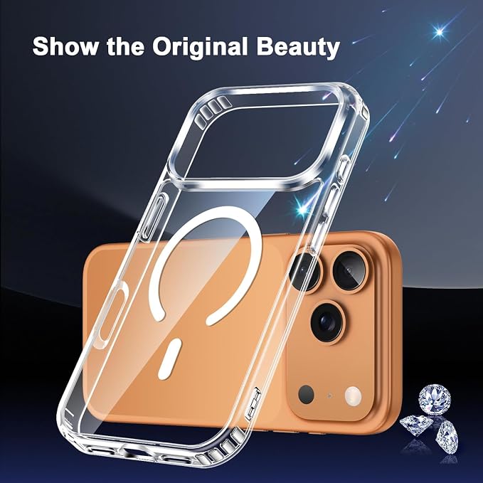 for iPhone 17 Pro Max Case Clear,Magnetic iPhone 17 ProMax Case with Screen Protector & Camera Protector [Compatible with MagSafe], Shockproof TPU Cover for iPhone 17 Max Phone Cases-Transparent - Image 2
