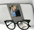 2-in-1 Car Visor Sunglasses & Photo Holder, Magnetic PU Leather Glasses Clip with Picture Display Slot, Universal Sun Visor Organizer for Eyeglasses, Personalized Cards & Memories, Gray by Unknown